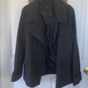 BNWT Larry Levine gray Pea coat ladies large